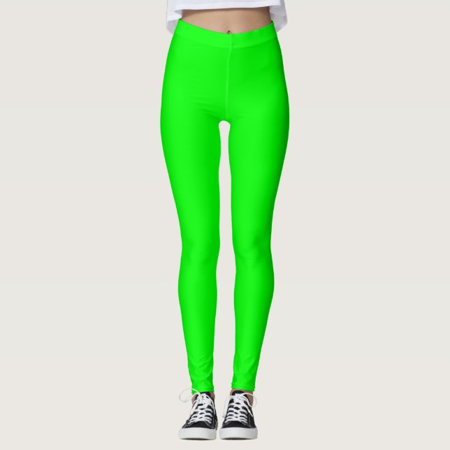 Legging Cor Sólida Verde Lima (Frente)
