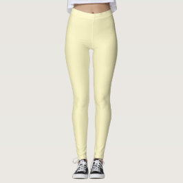 Legging Cor Sólido Amarelo-Manteiga