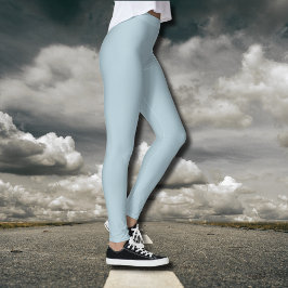 Legging Cor Sólido Azul Pastel | Clássico | Elegante