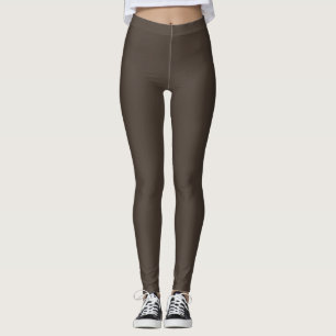 Legging Cor Sólido do Taupe