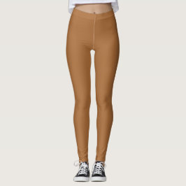 Legging Cor Sólido Simples Dourado Escuro