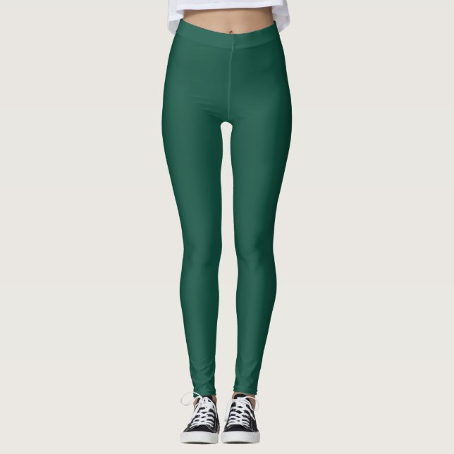 Legging Cor Sólido Verde Opal (Frente)