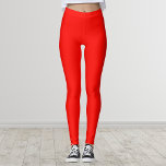 Legging Cor Sólido Vermelha da Apple Candy<br><div class="desc">Cor Sólido Vermelha da Apple Candy</div>