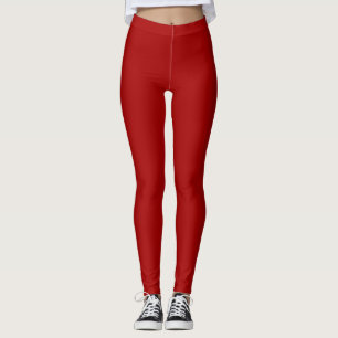 Legging Cor Sólido Vermelho da Apple, Amarra Escura