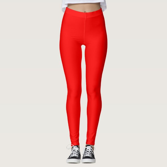 Legging Cor Sólido Vermelho Simples (Frente)
