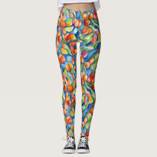 Legging Cor Única dos Apricots Watercolor
