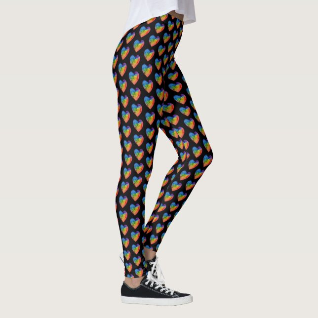 Legging Coração Arco-Íris Cóteo Aquarela (Direita)