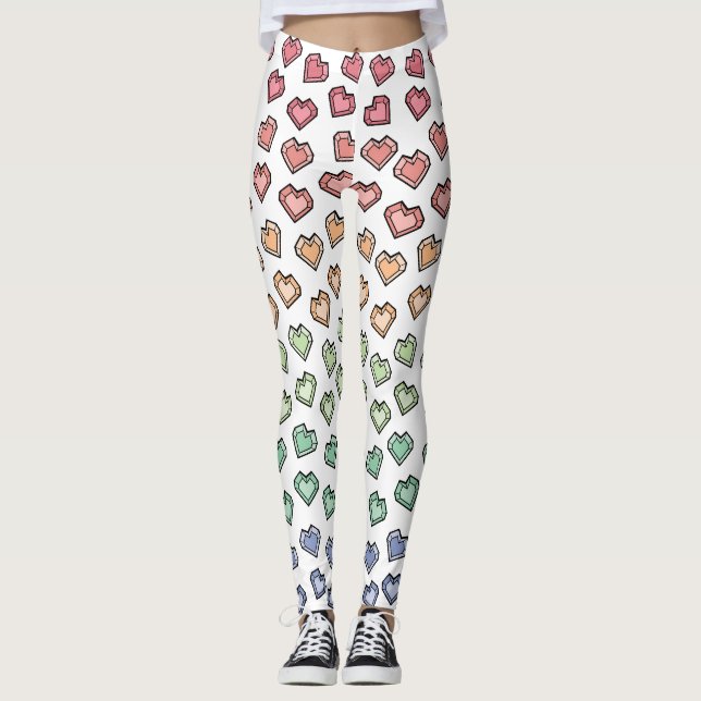 Legging Coração Bright Pastel Rainbow Gemstone (Frente)