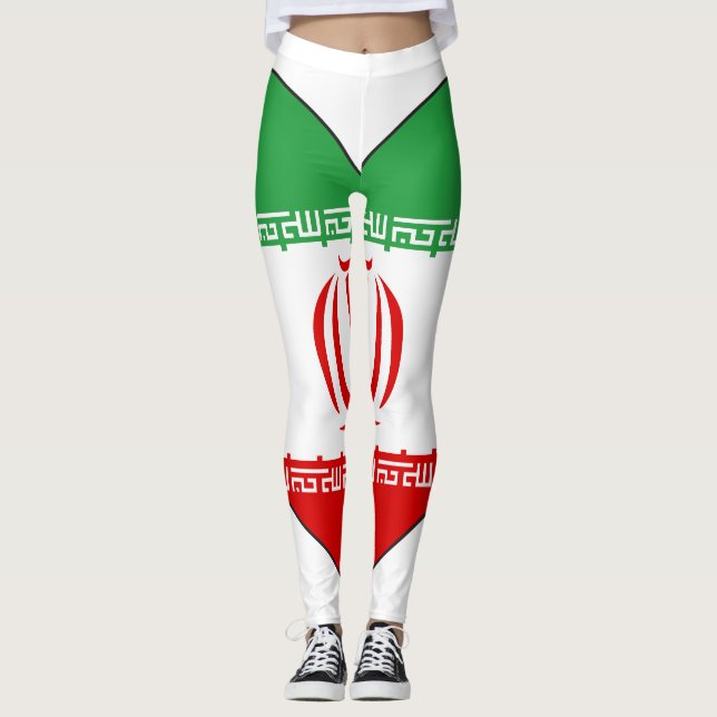 Legging Coração da bandeira de Irã (Frente)