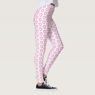 Legging Coração de Fita Cor-de-Fita-Leggings