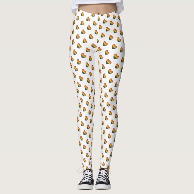 Legging Coração do Orgulho LGBTQ+ Kawaii (Frente)