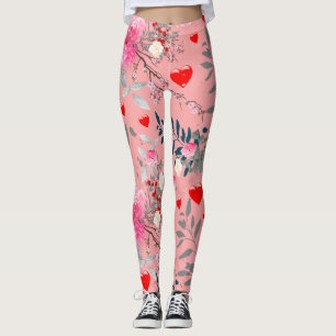 Legging Coração e Rosa
