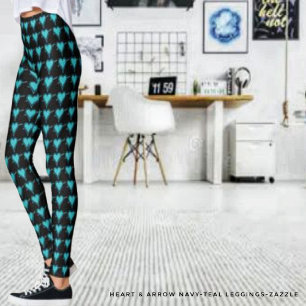 Legging Coração e Seta - Marinho Teal