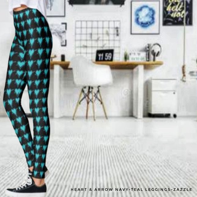 Legging Coração e Seta - Marinho Teal (Criador carregado)