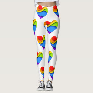 Legging Coração em forma de arco-íris de SlipperyJoe em ca