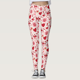 Legging Coração, Laço e Carta de Amor do Dia dos Namorados