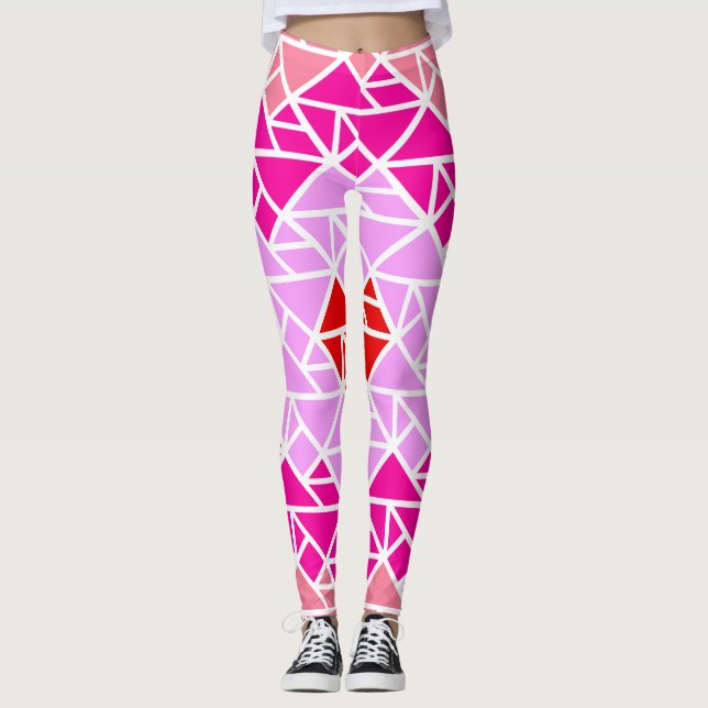 Legging Coração - Padrão de Tangram (Frente)