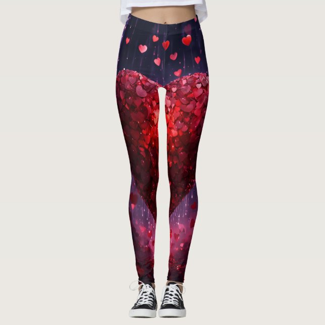 Legging Coração: Pernas de Mulheres" (Frente)
