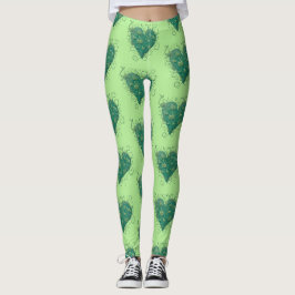 Legging Coração Verde Por Dentro