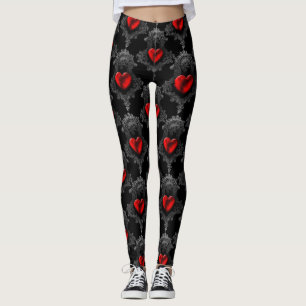 Legging Coração vermelho do gótico