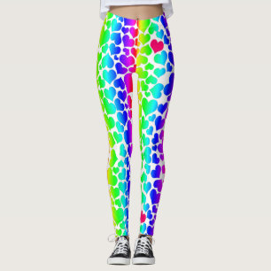 Legging corações arco-íris do orgulho