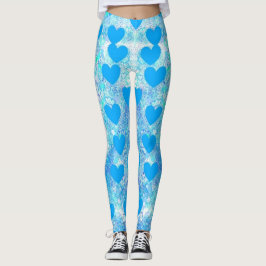 Legging Corações azuis