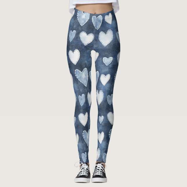 Legging Corações Azuis (Frente)