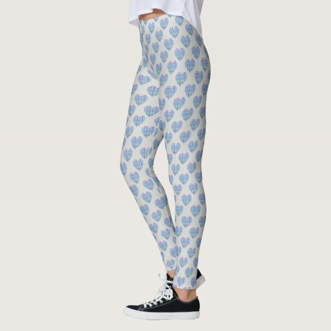 Legging Corações azuis em cinzas (Esquerda)