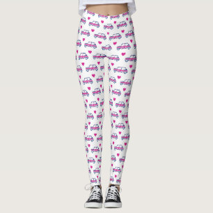 Legging Corações britânicos de Mini Cooper - azul & ros