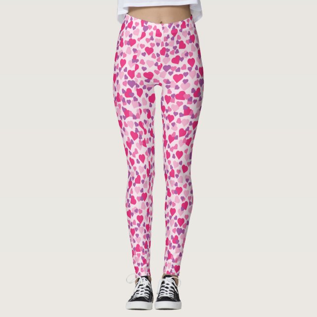 Legging Corações cor-de-Namorados rosa (Frente)