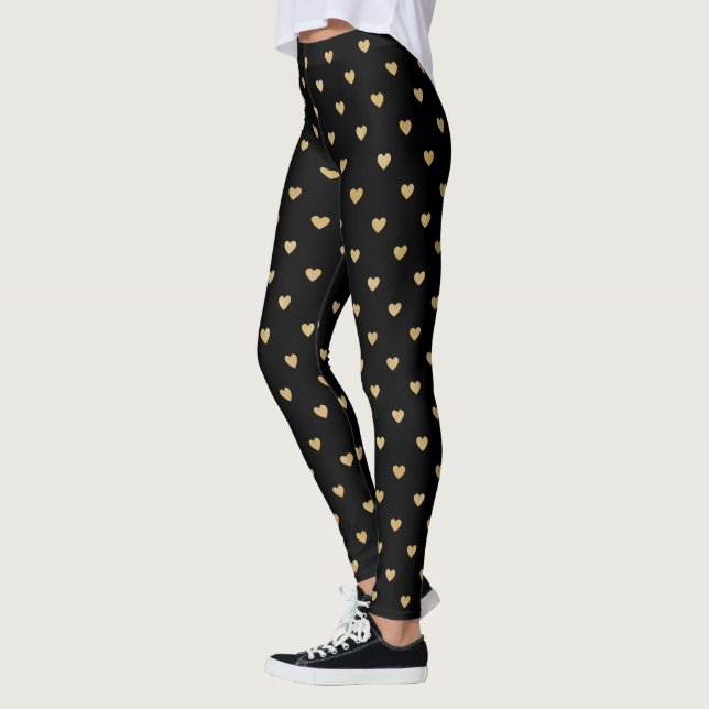 Legging Corações de Ouro Espalhados (Esquerda)