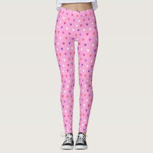 Legging Corações de polca a rosa