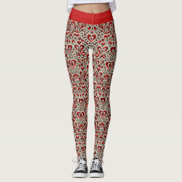 Legging Corações Doces Vermelhos 