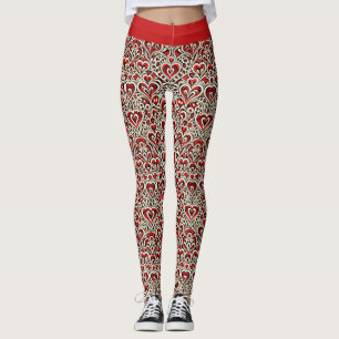 Legging Corações Doces Vermelhos 