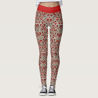 Legging Corações Doces Vermelhos 