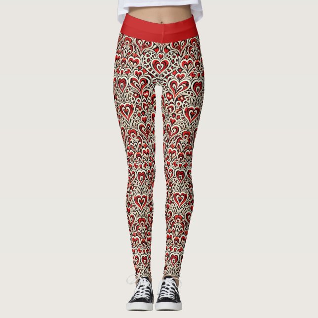 Legging Corações Doces Vermelhos  (Frente)