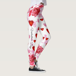 Legging Corações E Rosas Para Pernas De Dia de os namorado
