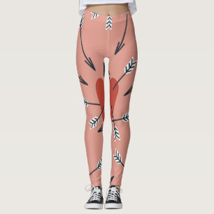 Legging Corações flechas feitas à mão.