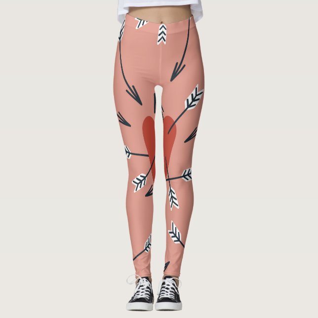 Legging Corações flechas feitas à mão. (Frente)