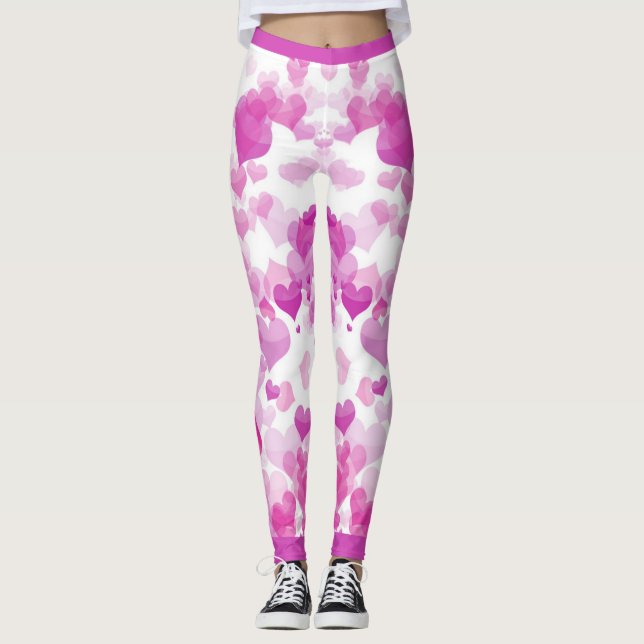 Legging Corações flutuantes rosa (Frente)