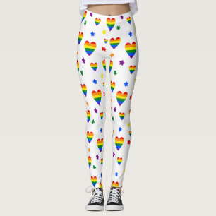 Legging Corações LGBT Arco-Íris e Flores Coloridas