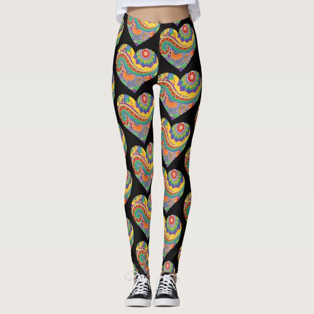 Legging Corações Mandala (Frente)