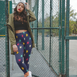 Legging Corações multicolores