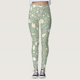 Legging Corações Pastéis e Nuvens Sonho de Aquarela (4)