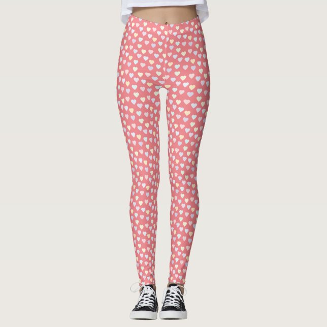 Legging Corações Pequenos Pastel (Frente)