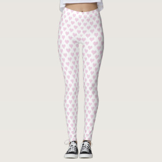 Legging Corações Pequenos Pernas Brancas Rosa