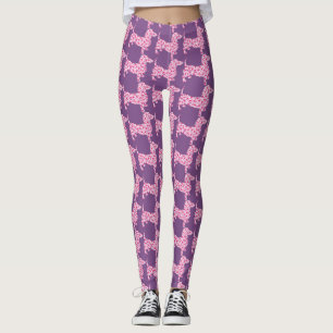 Legging Corações Rosa Dachshund