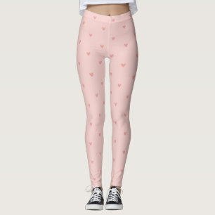 Legging Corações Rosa Pastel Fofos