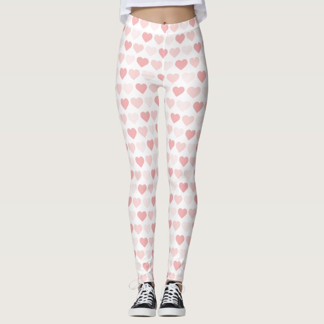 Legging Corações Rosa Simples Modernos (Frente)