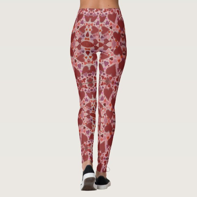 Legging Corações Vermelhos e Rosas (Verso)
